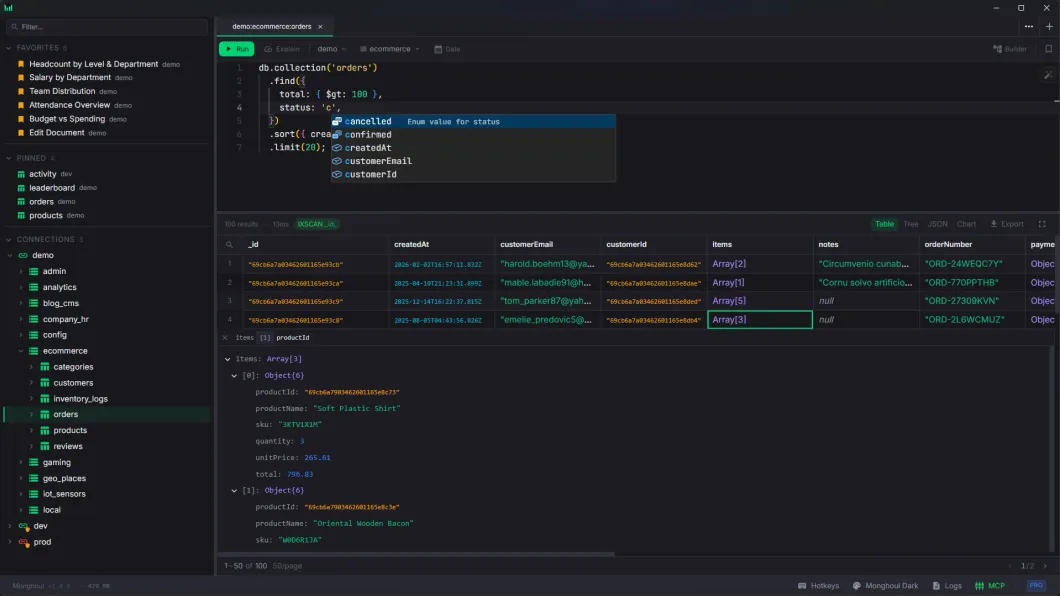 Monghoul, a MongoDB GUI