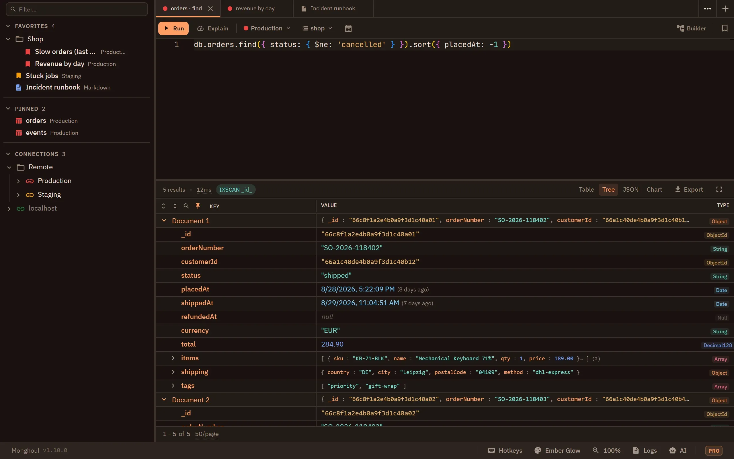 The whole workspace rendered in the Ember Glow theme