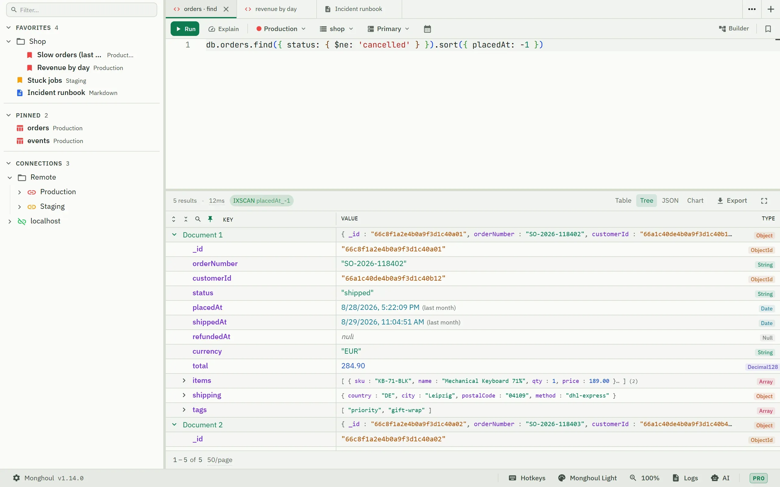 The whole workspace rendered in the Monghoul Light theme